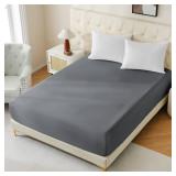 Bulk Queen Fitted Sheet Only Deep Pocket 6 Pack, Quick Sort Bottom Bed Sheets Color-Coded Label Threads, Soft Brushed Microfiber Hotel Motel Airbandbs Essentials for Hosts(Gray, 60\x80\in)in