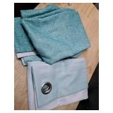 Teal Cotton Curtain Panels Set of two