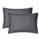 EXQ Home Toddler Pillowcases Zippered 13x18 Travel Pillow Case Set of 2, Small Pillow Case Fits Baby Pillow Sized 12x16, 13x18, Kids Pillowcases 2 Pack Machine Washable (Dark Grey)