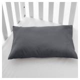 EXQ Home Toddler Pillowcases Zippered 13x18 Travel Pillow Case Set of 2, Small Pillow Case Fits Baby Pillow Sized 12x16, 13x18, Kids Pillowcases 2 Pack Machine Washable (Dark Grey)