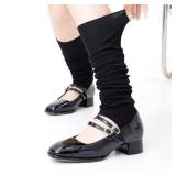 Lopsity Leg Warmers Women Knee High Socks Thin Sunscreen Leg Warmers Dance Yoga Ballet Socks (BLACK)
