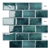 DEWOO Teal Green Peel and Stick Subway Tile Backsplash Self Adhesive Brick Stickers for Kitchen Bathroom Wall, 10-Sheet, 12\×12\inin