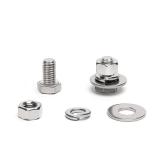 (30 Sets) 14-20 x 34\ Hex Head Screw Bolt, Nuts, Flat Washer and Spring Lock Washers, 18-8 (304) Stainless Steel, Fully Threaded, by Skvltvfytin