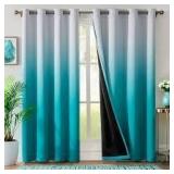 Teal Cotton Curtain Panels Set of two