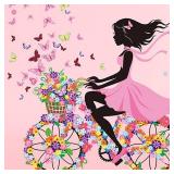 DEKOSH Girl Wall Decals for Kids Room | Wall Art Stickers with Butterflies and Flowers for Girls Bedroom Decor | Peel and Stick Girls Room Decorations for Nursery or Playroom