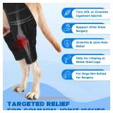 Pawfun Dog Knee Brace for Torn ACL Hind Leg, Adjustable Dog Leg Braces for Back Leg with 4 Metal Stabilizers Helps with Torn CCL, Luxating Patella, Ligament Injuries, Hip Dysplasia,L