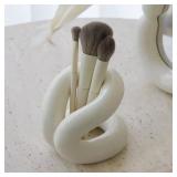 Bathroom Ceramics Toothbrush Holder Rope Knots Tooth Brushes Storage Holder Dressings Table Makeup Organizers Shelf Home Decors Multiple Brush Holder (B)