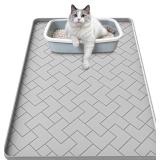 Silicone Cat Litter Mat for litter box 24 X 15-Easy to Clean Cat Litter Trapping Mat, Waterproof, urine-proof and non-slip to keep the floor clean and tidy Gray