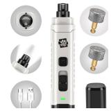 Soft Pet Paws Dog Nail Grinder - Ultra Quiet Operation - Upgraded Dog Nail Trimmer with 2 LED Lights - 2-Speed Rechargeable Nail Grinder - for Small, Medium and Large Dogs - Extra Grinding Head