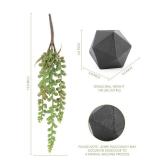 AceList Geometric Decorative Bookends with Artificial String of Pearls, Modern Cast Iron Black Bookends for Shelves, Set of 2 Aesthetic Book Stopper for Heavy Books Home Office Bookshelf Decor