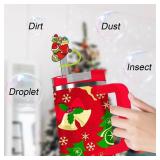 Christmas Straw Toppers for Stanley, Xmas Tumbler Straw Covers, Funny Tip Cover Cap Christmas Decorations Gifts
