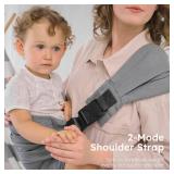 AUYEAZGO Toddler Carrier - Premium Cotton, Large Seat & Back Support, with Large Pocket, One Size Fits All, Ideal for 6-48 Months (11-44 lbs), Beige