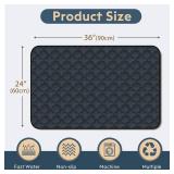 FunFurry Washable Pee Pads for Dogs - 2 Pack Reusable Pee Pads Waterproof Puppy Pads Pet Training Pads Super Absorbent with Dog Paw Shape Non-Slip Backing (Dark Grey, 24 X 36 - 2 Pack)