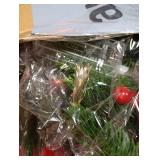 Lyrow 2 Pack Christmas Artificial Swags 24 Xmas The Cordless Prelit Stairway Swag Teardrop Trim Wreath Door Stair Garland Christmas Wreath for Outdoor Home Garden Decor (Red Ribbon)