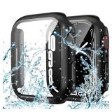 Goton Waterproof Screen Protector Case Compatible for Apple Watch Series 3 2 1 38mm, Hard Bumper with Tempered Glass for iWatch Cover 38 mm