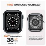 Goton Waterproof Screen Protector Case Compatible for Apple Watch Series 3 2 1 38mm, Hard Bumper with Tempered Glass for iWatch Cover 38 mm