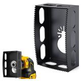 1 PCS Drywall Outlet Cutter Tool - Square Slot Cutter, Fits Most Oscillating Tools to Cut-in Single Gang Wall Boxes, Stainless Steel Electrical Box Cutter for Drywall, Sheetrock, Plywood (Black)