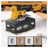 1 PCS Drywall Outlet Cutter Tool - Square Slot Cutter, Fits Most Oscillating Tools to Cut-in Single Gang Wall Boxes, Stainless Steel Electrical Box Cutter for Drywall, Sheetrock, Plywood (Black)