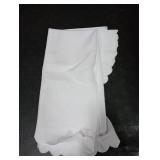 YZKITM Small Round White Tablecloth 36 Inch Polyester Fabric Washable Table Cover Decorative Wrinkle Resistant Solid Color Table Cloth for Kitchen Dining Party Wedding Camping