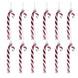 GWHOLE 12 Pcs Candy Cane Christmas Decorations, Red and White Candy Cane Decoration Christmas Hanging Ornaments for Christmas Tree Xmaxs Holiday Party Supplies Decoration Favors