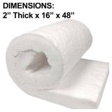 Ceramic Fiber Insulation, 2 Thick x 16 x 48, 2400F Fireproof Insulation Blanket, 3037E