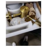 Bagood Mid Century Modern 19 Inch Brass Semi Flush Mount Ceiling Lights 3-Light Frosted Globe Glass Gold Chandelier Modern Light Fixtures Ceiling Lights Fixture for Bedroom Hallway Entryway