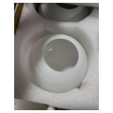 Bagood Mid Century Modern 19 Inch Brass Semi Flush Mount Ceiling Lights 3-Light Frosted Globe Glass Gold Chandelier Modern Light Fixtures Ceiling Lights Fixture for Bedroom Hallway Entryway