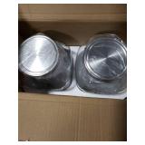 Eleganttime 1 Gallon Glass Drink Dispensers for Parties,2 Pack Beverage Dispenser with Fruit Infuser,Laundry Detergent Dispenser Punch Bowls Water Juice dispensers with Easy Flow Spigot for Outdoor