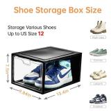 INSTY 12 Pack Large Shoe Storage Box, Clear Shoe Storage Organizer with Magnetic Door, Stackable,Shoe Containers For Display Sneakers, Easy Assembly, Fit up to US Size 12, Transparent