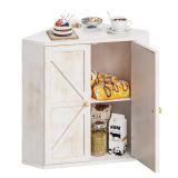 Trironsun Corner Bread Box for Kitchen Counter Double Layer Bamboo Bread Storage Container Large Capacity Bread Storage Bin Farmhouse Breadbox Organizer