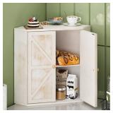 Trironsun Corner Bread Box for Kitchen Counter Double Layer Bamboo Bread Storage Container Large Capacity Bread Storage Bin Farmhouse Breadbox Organizer