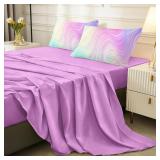 Helloosuu Pink Twin Bedding Sets,7PCS Girls Comforter Sets,Pink Comforter,Girls Bed Sets Twin,Bed in a Bag with Flat Sheet and Fitted Sheet,Pillowcases,Cushions for Kids