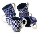 DOWAN Blue and White Porcelain Coffee Mug Set