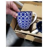 DOWAN Blue and White Porcelain Coffee Mug Set