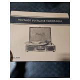 Vinyl Record Player 3-Speed Bluetooth Suitcase Portable Belt-Driven Record Player with Built-in Speakers RCA Line Out AUX in Headphone Jack Vintage Turntable Purple