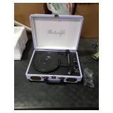 Vinyl Record Player 3-Speed Bluetooth Suitcase Portable Belt-Driven Record Player with Built-in Speakers RCA Line Out AUX in Headphone Jack Vintage Turntable Purple