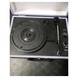Vinyl Record Player 3-Speed Bluetooth Suitcase Portable Belt-Driven Record Player with Built-in Speakers RCA Line Out AUX in Headphone Jack Vintage Turntable Purple