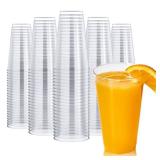 FOCUSLINE 200 Pack 16 oz Clear Plastic Cups, Large Disposable Cups Plastic Party Cup, 16 Ounce Heavy duty Clear Cups for Party, Thanksgiving, Halloween, Christmas