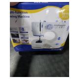 Stoigeld Sewing Machine for Beginners with 20 Pcs Fabric and 32 Pcs Sewing Threads Kit,Portable Sewing Machine with 12 Built-in Stitches,2 Speed(High-Low Speeds) - White Blue