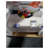 Stoigeld Sewing Machine for Beginners with 20 Pcs Fabric and 32 Pcs Sewing Threads Kit,Portable Sewing Machine with 12 Built-in Stitches,2 Speed(High-Low Speeds) - White Blue