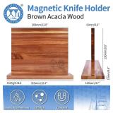XYJ Authentic Since 1986, Magnetic Knife Block, Double Side Kitchen Knife Stand, Acacia Wood, Magnetic Knife Holder with Strong Enhanced Magnets,Knives Storage Rack Stand for Home Kitchen