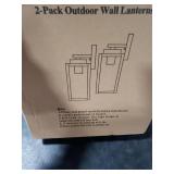 Outdoor Wall Light Fixtures, Exterior Waterproof Wall Lanterns, Porch Sconces Lighting with E26 Sockets & Glass Shades, Modern Matte Black Outside Lights for Patio Front Door Entryway Garage, 2-Pack