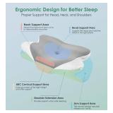 DONAMA Cervical Pillow for Sleeping, Contour Memory Foam Pillow for Neck and Shoulder Support, Ergonomic Neck Pillow for Side Back Stomach Sleepers, Bed Pillows with Cooling Pillowcase