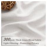 Pinch Pleated Extra Long 132 Inch High Ceiling Luxury Curtains for Living Room 2 Panels Set, Cottage Core Natural Linen Beige White Semi Sheer Drape Light Filtering for 11FT Large Window Curtain Ivory