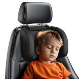 zorunowa Car Headrest Pillow, Thickened Memory Foam Road Pal Headrest, Neck Support Pillow, 180° Adjustable Car Headrest, U- Shaped Design, Travel Car Sleeping,Suitable for Kids and Adults (Black)