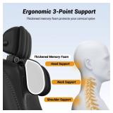 zorunowa Car Headrest Pillow, Thickened Memory Foam Road Pal Headrest, Neck Support Pillow, 180° Adjustable Car Headrest, U- Shaped Design, Travel Car Sleeping,Suitable for Kids and Adults (Black)