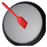 DATANYA Tart Pans with Removable Bottom 10 Inch Quiche Pan, Heavy Duty Carbon Steel Round Non-stick Fluted Pie Tart Pan for Mousse Cakes, Christmas Dessert Baking (10.2 Inch 1pc)