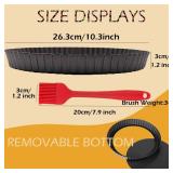 DATANYA Tart Pans with Removable Bottom 10 Inch Quiche Pan, Heavy Duty Carbon Steel Round Non-stick Fluted Pie Tart Pan for Mousse Cakes, Christmas Dessert Baking (10.2 Inch 1pc)