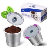 Roogaluckeep 2 Pack Reusable Stainless Steel K Cup for Keurig, Stainless Steel Refilled K -Cups Coffee Filter, Universal Fit Reusable Coffee Pod for Keurig Family