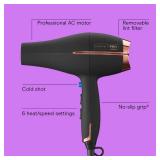 INFINITI PRO by CONAIR Hair Dryer, 1875W Blow Dryer with Diffuser and Concentrator, Ceramic Technology, 3 Heat & 2 Speed Settings, Cold Shot Button, Black